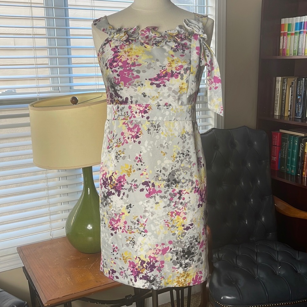 Ann Taylor Loft Gray Floral Dress